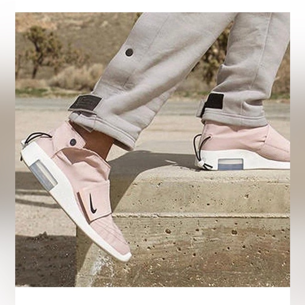 Nike Fear of God pink moc in particle beige